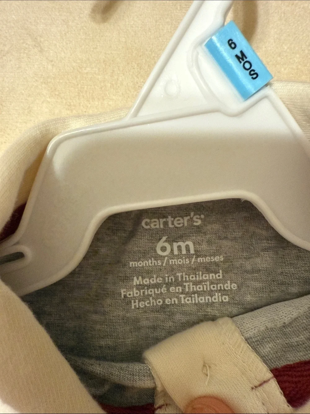 Carter's Heather Gray Baby Bodysuit Dress with Cream Collar